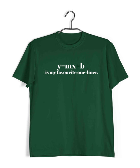 Mathematics My favourite one-liner Nerd Wordplay Casual Graphic Printed T-Shirt for Men